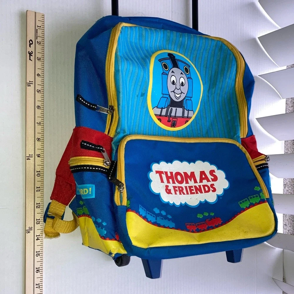 Thomas & Friends Kids 17” Blue Travel Roller Bag Backpack - Picture 13 of 17